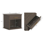 Manhattan Comfort - Table de nuit traditionnelle Clifford à 1 tiroir - Noyer-Étagère de rangement ouverte : Offre un espace supplémentaire pour les livres, la décoration ou les essentiels de chevet