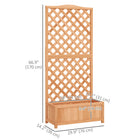 Outsunny - jardinière surélevée avec treillis pour plantes grimpantes - 30 po L x 14 po l x 67 po H -Fabriqué en bois de sapin et conçu pour l'extérieur
