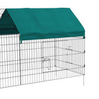 PawHut - Cage pour petits animaux 87 po pour poules, lapins, chinchillas avec toit-Recouvert d'un toit d'ombrage pour protéger des UV 