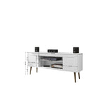 Manhattan Comfort - Meuble TV Bradley 62,99 po style Mid-Century Modern - Blanc-Comprend 1 ouverture pour la gestion des câbles
