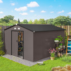 Abri de jardin Outsunny 9' x 11' avec kit de fondation-Fabriqué en acier galvanisé avec une finition peinte pour une protection contre les intempéries
