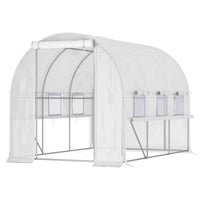 Outsunny - grande serre de marche 20 pi x 10 pi x 6 pi-La bâche en PE est enduite d'une protection UV pour mieux protéger les plantes  
