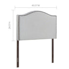 Modway - Curl Nailhead Tapis Tête de lit jumelée, Gris ciel-Conception à courbes à la mode