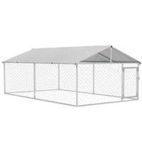 PawHut - Niche d’extérieur 13,1 pi L x 7,5 pi l x 4,9 pi H avec housse imperméable-Le toit résistant à l'eau et aux UV garde les animaux au frais et les protège de la pluie 
