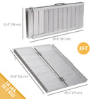 HOMCOM - Rampe d'accès pliable compacte et portable pour fauteuil roulant 3 pi, aluminium - argent-Se plie lorsqu’elle n’est pas utilisée, pour faciliter le transport et le rangement 