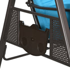 Outsunny - Balancelle de porche 3 places robuste avec auvent inclinable, bleu clair-Coussins rembourrés épais de 3,25 po et 2 coussins ronds offrent un confort d'assise supplémentaire
