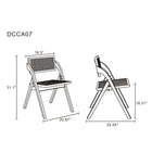 Manhattan Comfort - Lot de 2 chaises pliantes de salle à manger Lambinet 53 cm style industriel chic - noir et cannage naturel-Cadre en frêne massif américain avec des textures de grain naturelles