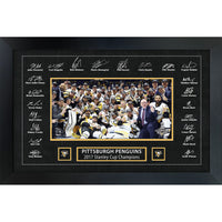 Pittsburgh Penguins 2017 Stanley Cup Replica Signature Frame - Impression encadree - 35" x 23"-Qualité supérieure - print framed