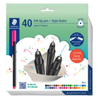 STAEDTLER - Triplus Fineliner Stylos Recyclés  - 0.3 mm - couleurs assorties - Paquet de 40-Stylo fineliner avec pointe extra-fine gainée de métal