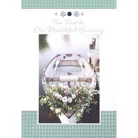 Rosedale Gold - Cartes de souhaits Mariage avec enveloppes – 5-1/2 po x 8 po – Couronne de fleurs – paquet de 6-Cartes de souhaits qualité boutique