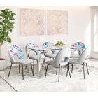 Zuo - Torrey Chaise de salle à manger - Imprimé multicolore/Gris - Ensemble de 2-Dimensions: 23,2 po L x 19,7 po L x 33,5 po H