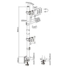 IntekView - MS200 Support de moniteur à double écran à montage sur poteau vertical-Dimensions: 18,3 po L x 57 po H x 12,4 po P