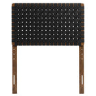 Modway - Sparta Tissage Cuir végane Tête de lit jumelée, Noir noyer-5 positions de montage ajustables en hauteur