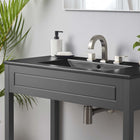 Modway - Altura 36" Vanette de salle de bain - Gris Noir-Trous centraux de 8 pouces
