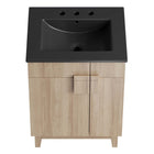 Modway - Miles 24" Vanette de salle de bain - Chêne noir-Assemblée requise