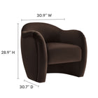 Modway - Compose Performance Velvet Chaise d’accent - Marron chocolat-Rembourrage résistant aux taches
