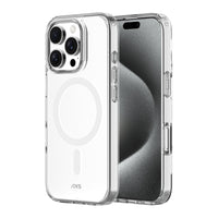 AXS - ULTRA CLEAR étui testé compatible MagSafe contre les chutes pour Apple iPhone 16 Pro - Transparent-Protection anti-UV pour afficher clairement le design original de votre cellulaire