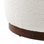 Modway - Tilden Grande boucle ronde de 23" rembourrée Rembourré Ottoman - Noyer des nuages-7