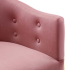Modway - Savour Performance Velvet Fauteuil à manger d’accent Ensemble de 2 - Rose poussiéreuse-7
