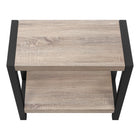 Monarch Specialties - 2083 Table D'Appoint - 22 po H/Taupe Fonce/Metal Noir-Dimensions du produit: 22 po H x 23,75 po L x 11,75 po P