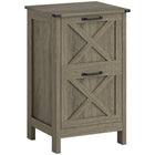 HOMCOM - Classeur à 2 tiroirs pour dossiers Lettre/A4 - gris lavé-Améliore la décoration du bureau à domicile avec un charmant style porte de grange 
