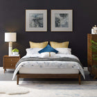 Modway - Lodge Bois Cadre complet de plate-forme, Noyer-Fond de teint solide pour matelas