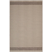 Modway - Optica Chevron avec bordures d’extrémité intérieures et extérieures Tapis de comédie 8 pi l x 10 pi L - Beige clair et beige foncé-Tapis chevron avec bordures d’extrémité