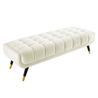 Modway - Adept 60" Performance Velvet Banc - Ivoire-Capacité de poids en développé couché : 440 lbs.
