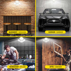 Bell+Howell - Lampe d'atelier QuadBurst 360 à 4 panneaux à visser pour plafond de garage-La technologie à DEL écoénergétique offre une lumière blanche chaude de 4000 kelvins sans avoir à remplacer d'ampoules