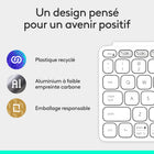 Logitech - Keys-To-Go 2, clavier Bluetooth portable pour tablette avec coque intégrée - Blanc-Trois ans d'autonomie: autonomie longue durée jusqu’à 3 ans pour une frappe sans souci, le clavier sans fil portable Keys-To-Go 2 est fourni avec des piles bouton préinstallées