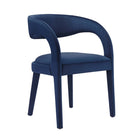 Modway - Pinnacle Performance Velvet Chaise à manger Ensemble de 2 - Bleu Minuit-Capacité de poids : 330 lb.