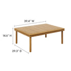 Modway - Wren Terrasse extérieure Bois de teck Table basse - Naturel-Plateau à lattes