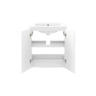 Modway - Bryn Support mural de 24" Vanette de salle de bain - Blanc blanc-Trous de robinet centraux 8"