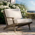 Modway - Saratoga Terrasse extérieure Bois de teck Fauteuil, Caillou-Base de siège à lattes
