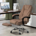 Vinsetto - Fauteuil de massage inclinable pour bureau à hauteur réglable et repose-pieds - marron-Utilisez le massage avec une télécommande filaire, et rangez-la dans la poche latérale 