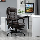 Vinsetto - Chaise de bureau de massage à vibrations 7 points avec roulettes pivotantes - brun-Détendez‑vous avec une inclinaison à 155 degrés