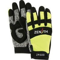 Zenith Safety - Gants De Mécanicien Zm500 Haute Visibilité Résistants Aux Coupures, Paume Pehp, Taille Grand, paquet de 2-Matériau de la paume PEHP