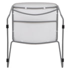 Flash Furniture - Chaise ultra-compacte empilable blanche de la série HERCULES avec une et cadre enduit de poudre argentée-Cadre en acier de calibre 15