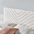 Modway - Alyson Chenal angulaire touffé Performance Velvet Tête de lit King / King de Californie, Blanc-Tissu résistant aux taches durable