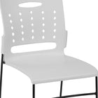 Flash Furniture - Chaise empilable blanche de la série HERCULES à base traîneau d'une capacité de 881 lb avec dossier ventilé-Le dossier perforé permet la circulation de l'air