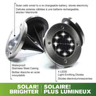 Bell + Howell - Lumières à disque à DEL pivotantes réglables - Paquet de 8-Comprend huit lumières à disque solaire, des lumières de luxe, huit piquets