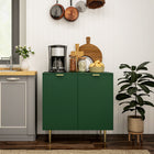 HOMCOM - Buffet 31,5 po L - vert-Étagère réglable à 3 niveaux pour s’adapter à différentes hauteurs d’objets 