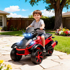 Qaba - VTT pour enfants 12V à 4 roues, alimenté par batterie - rouge-La fonction de démarrage progressif évite les secousses soudaines, assurant une conduite sûre et stable 