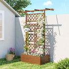 Outsunny - jardinière surélevée - orange-Treillis arrière pour permettre aux plantes grimpantes de pousser et de s’enrouler

