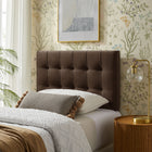 Modway - Lily Cuir végane Tête de lit taille jumelle, Marron chocolat-Cadre en mélange de bois