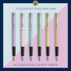 Waterman - Stylo plume Allure - finition laquée pastel mat - couleur peut varier - plume fine - encre bleue-Plume en acier robuste ciselée pour des travaux d’écriture réguliers au quotidien