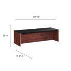 Modway - Kinetic Support mural de 49" Bureau avec armoire et tablette - Black Cherry-Compartiment de gestion des câbles rabattables
