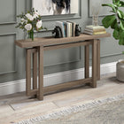 Hudson&Canal - Console Breslow 55" L - Chêne gris vieilli-Fini en chêne gris vieilli aspect bois