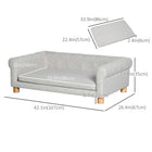 PawHut - Canapé moderne pour animaux, chat ou lit moyen/grand avec coussin de siège amovible - gris clair-Couleur : Gris clair 