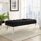 Modway - Valet Performance Velvet Banc - Noir-Revêtement en velours de performance